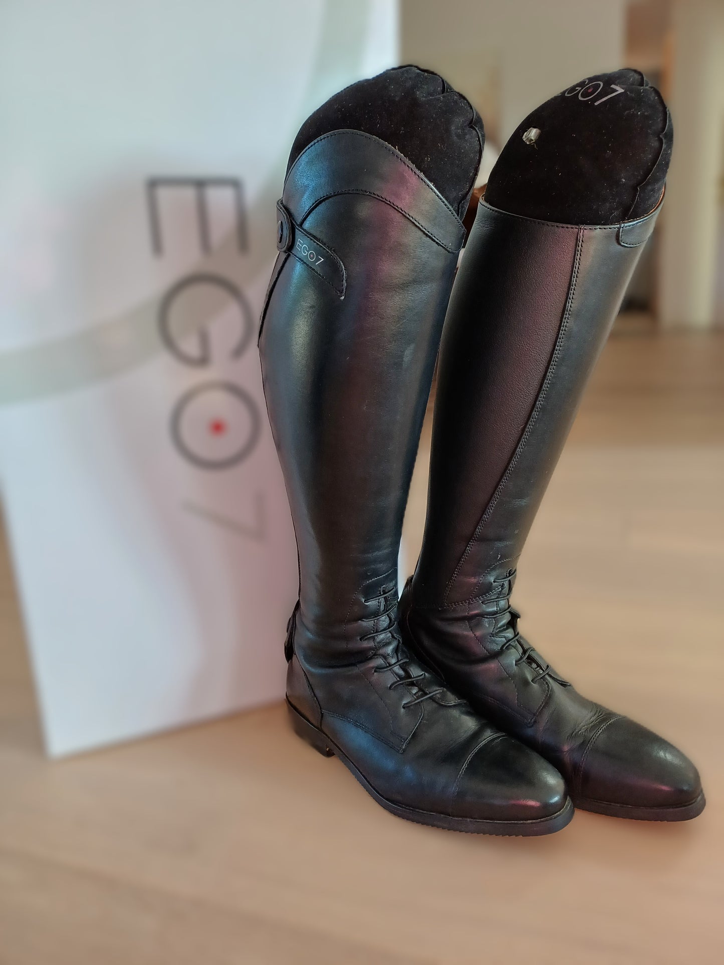 Bottes noires Ego 7 - taille 41 Ht:45 - Mollet: 38,6/40,8