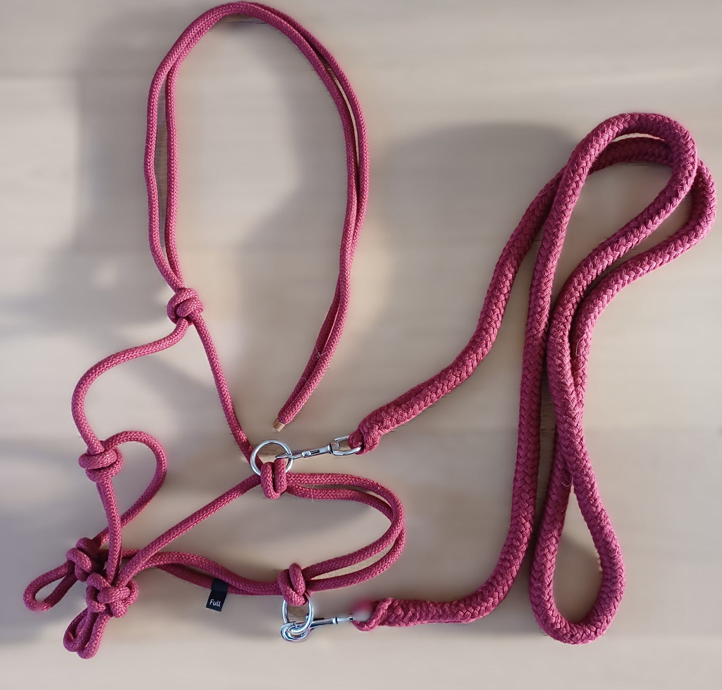 Ethologisch halster + bordeauxrode teugels