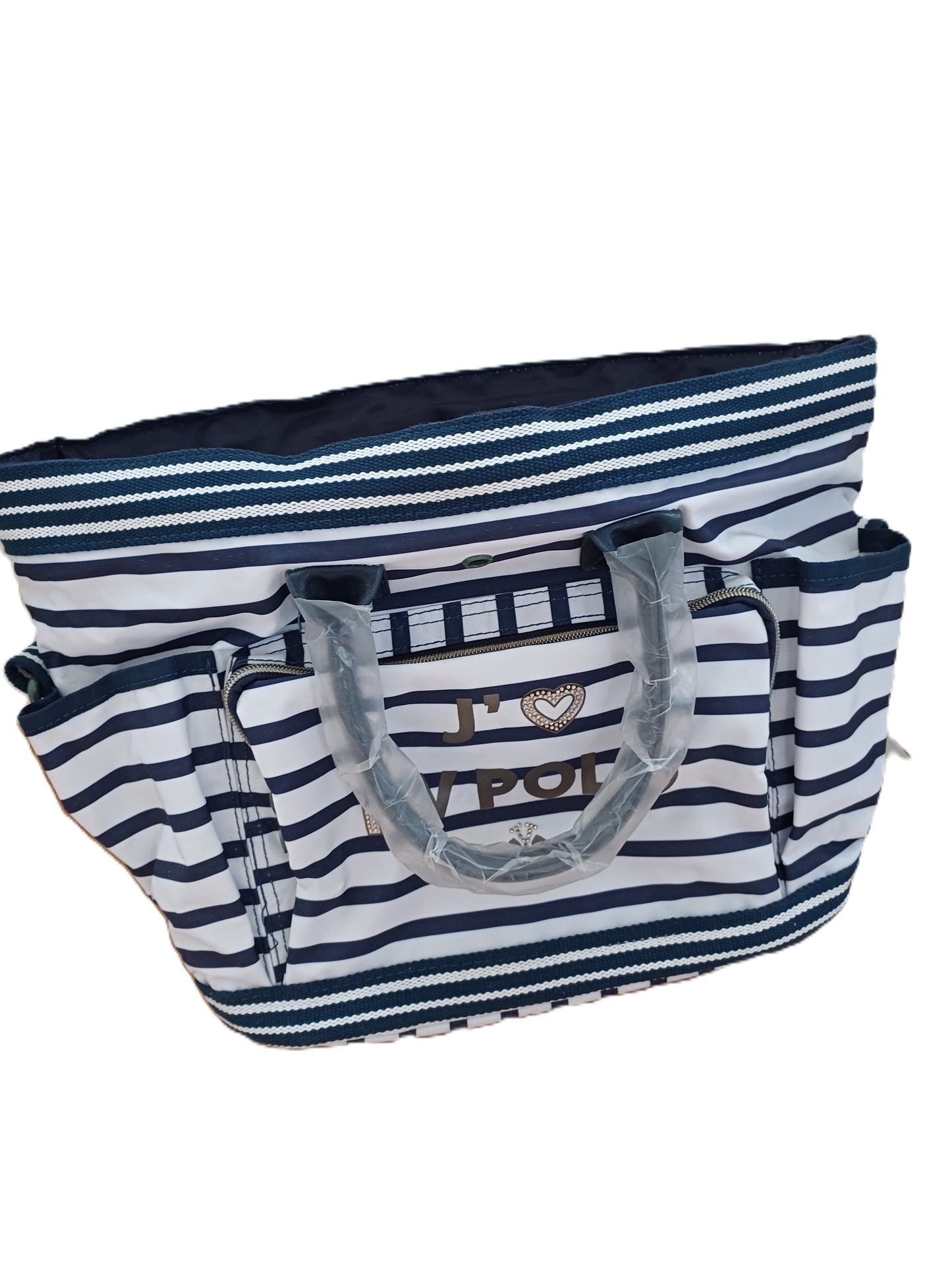 Sac de Pansage HV Polo Marine & Blanc – Multi-poches avec Cordon Resserrant
