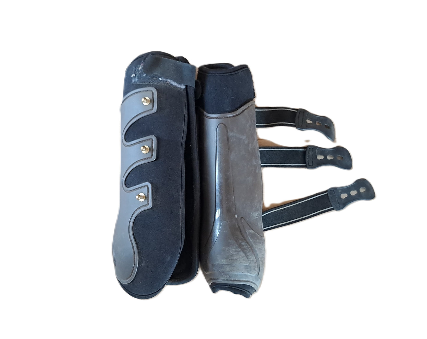 Dressuurbeenkappen (zwart & grijs)