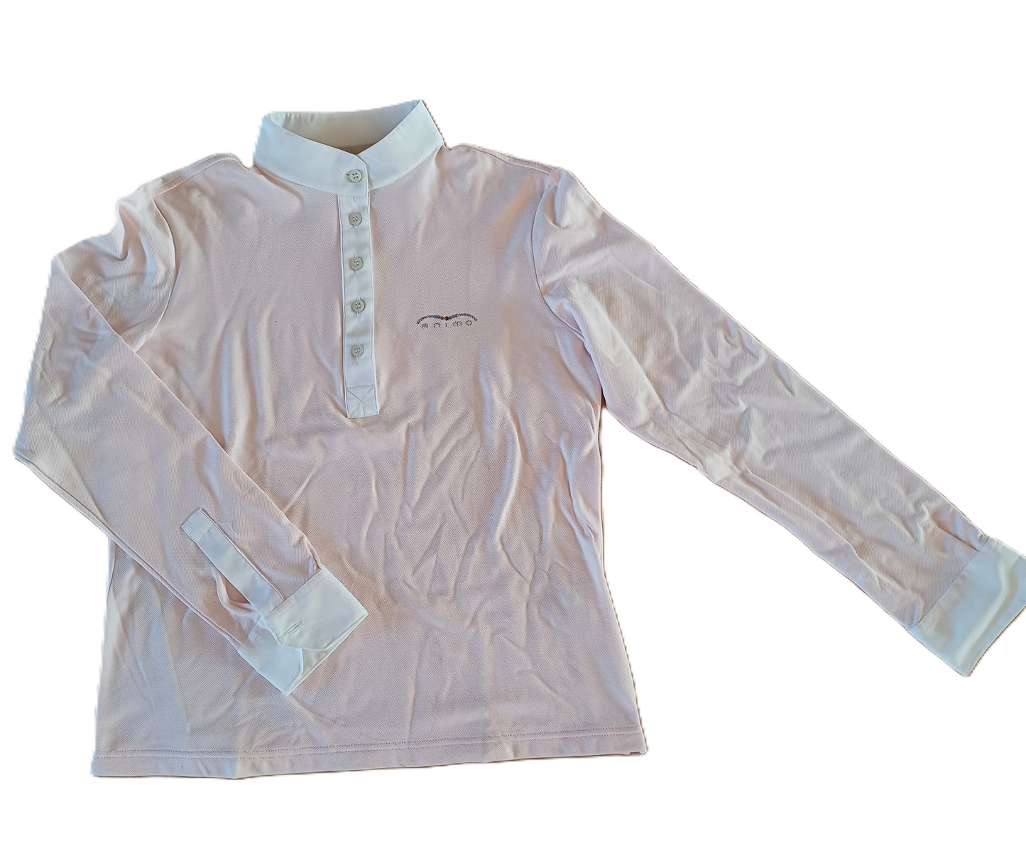 Animo lichtroze wedstrijdpolo maat 38-40 (lange mouwen)