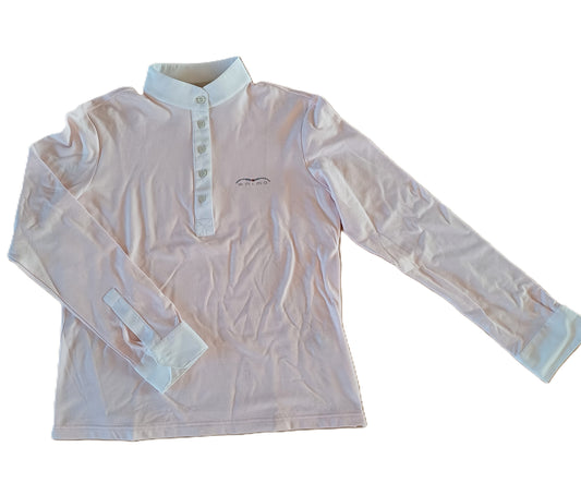 Animo lichtroze wedstrijdpolo maat 38-40 (lange mouwen)