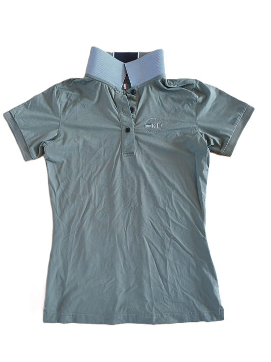 Kingsland kaki poloshirt (marineblauwe streep op de rug) S