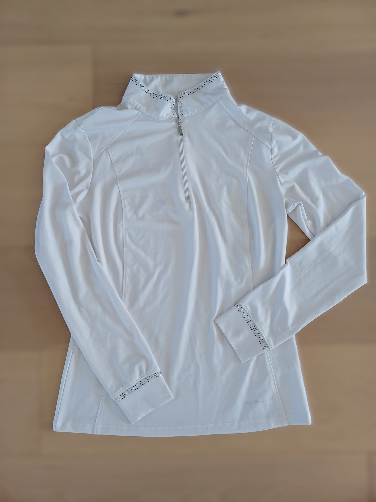 Harry Horse M wit wedstrijdpoloshirt met lange mouwen