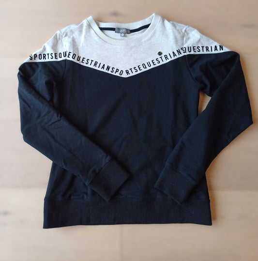 QHP Noena Sweatshirt – Lichtgrijs en Zwart, Maat 36