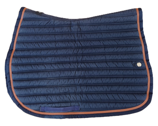 Marineblauw & Cognac Volledig Zilveren Kroon Tapijt Zeer goede staat