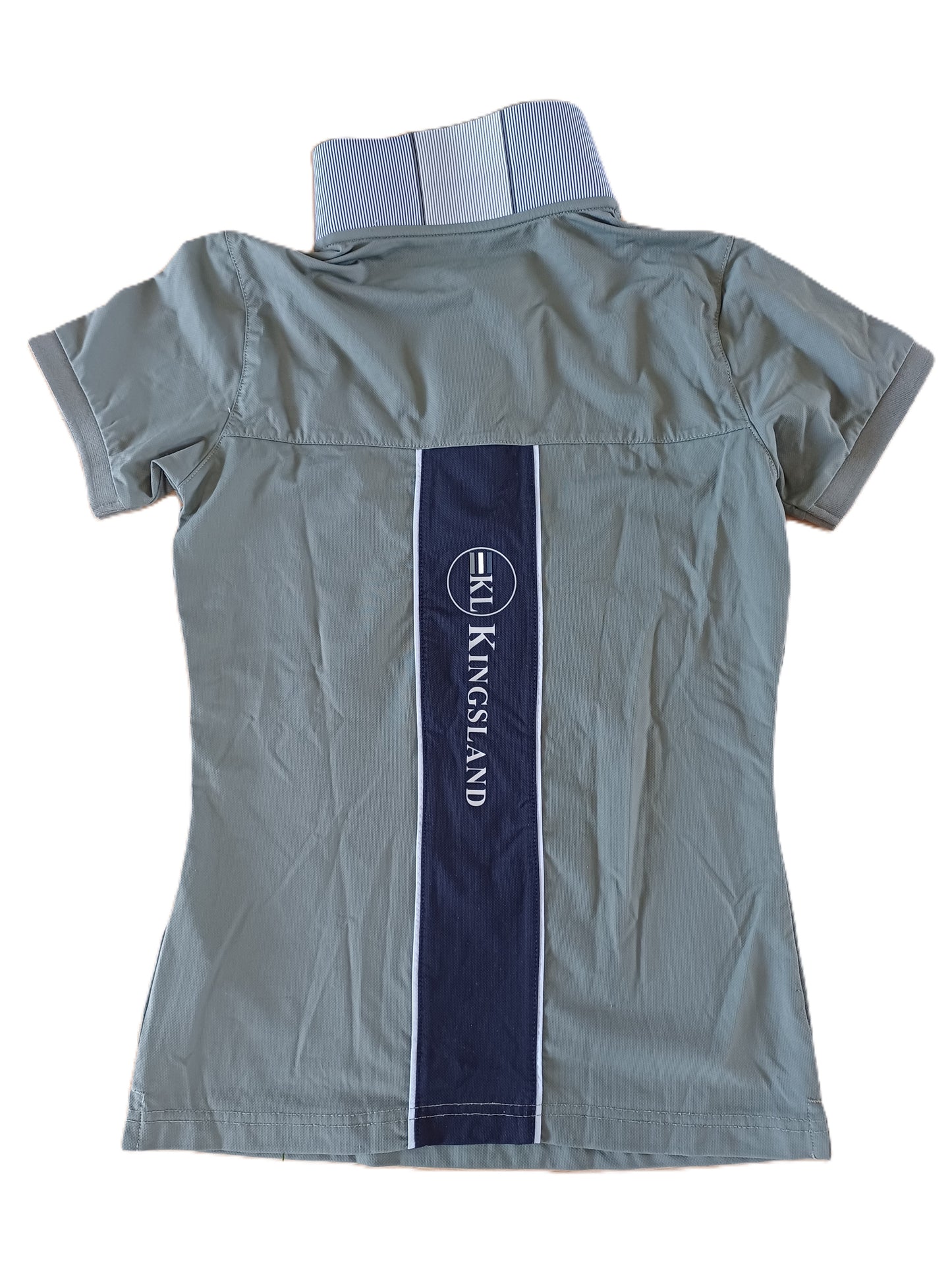 Kingsland kaki poloshirt (marineblauwe streep op de rug) S