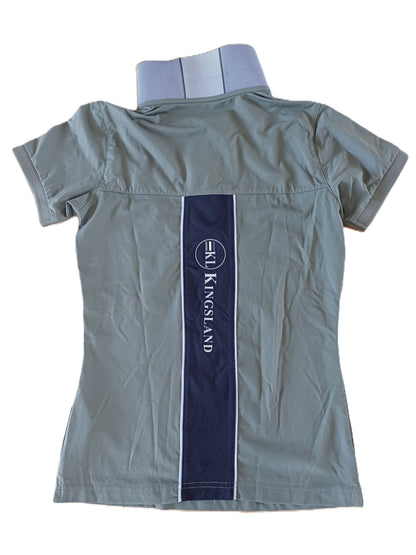 Kingsland kaki poloshirt (marineblauwe streep op de rug) S