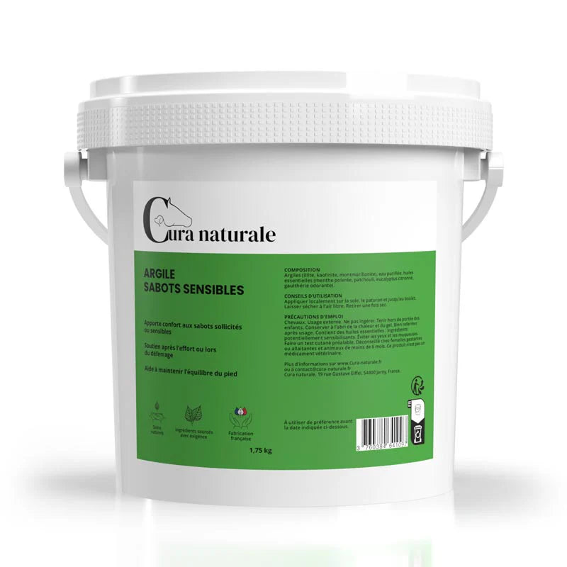 Argile Sabots Sensibles Cheval Cura Naturale – 1,75 kg (100% Naturelle, Prête à l'Emploi)
