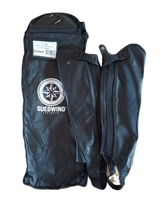 Chaps SUEDWIND Noires – Hauteur 42 cm, Mollet 33-37 cm (Neuves)