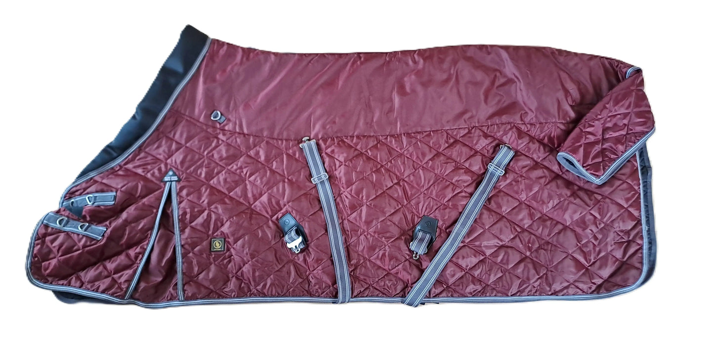 BR bordeauxrode deken met zwarte knuffelhals 165cm (zeer groot), 200gr