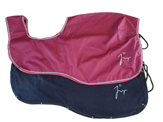 Afneembare 125 cm fleece-gevoerde bordeauxrode nierdeken - Veelzijdige 2-in-1