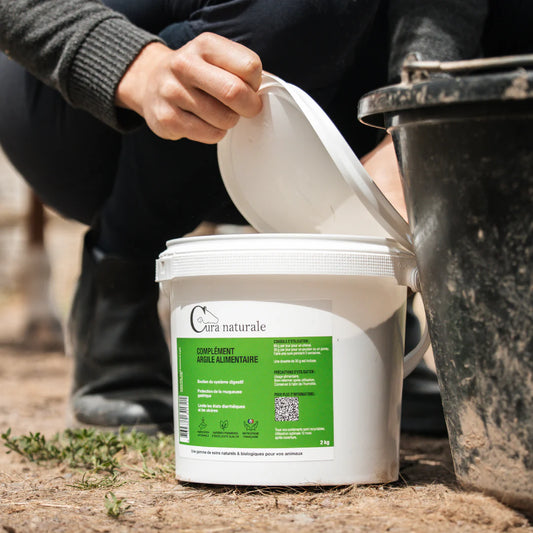 Argile Alimentaire Cheval Cura Naturale – 2 kg (100% Naturelle, Complément Digestif)
