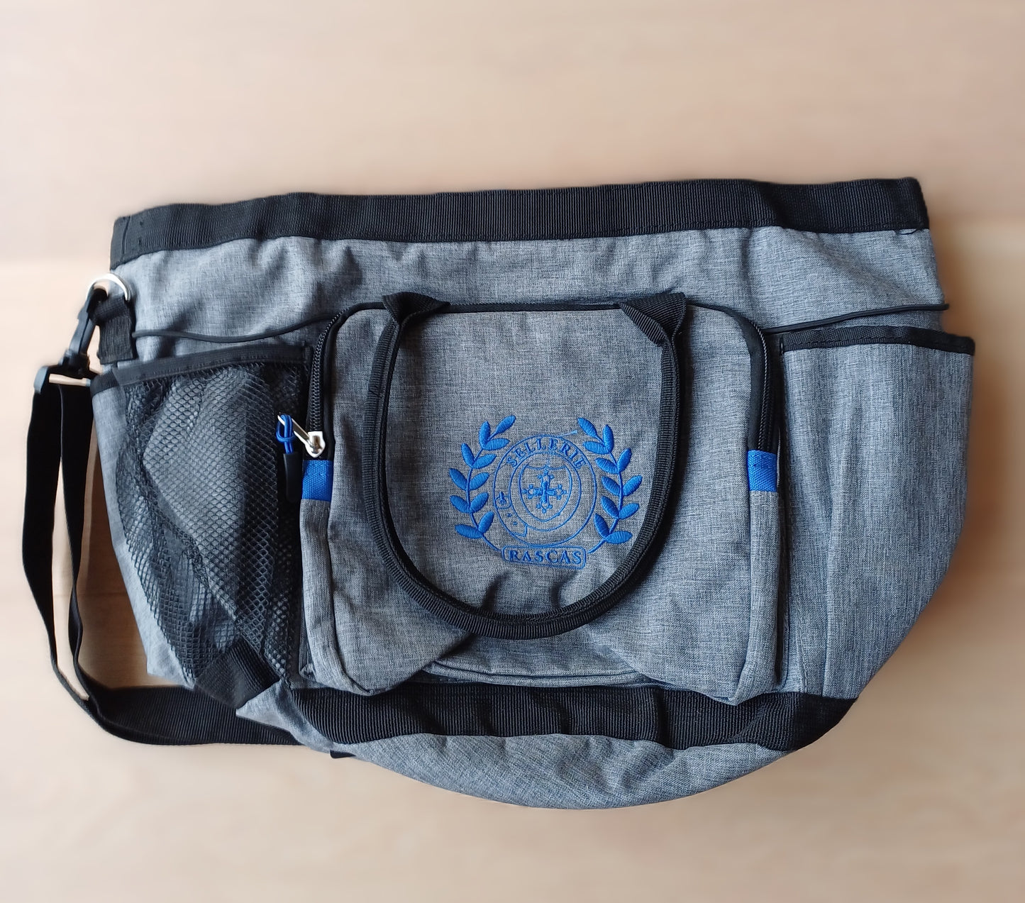 Sac de Pansage Gris QHP – Multi-poches avec Cordon Resserrant