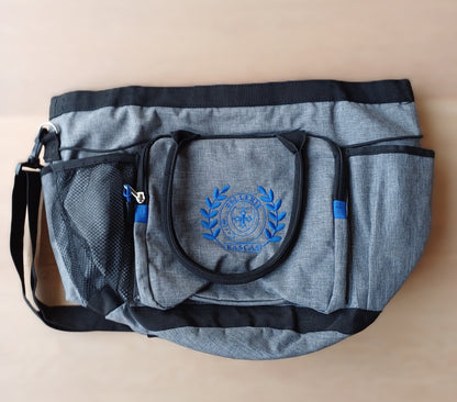 Sac de Pansage Gris QHP – Multi-poches avec Cordon Resserrant