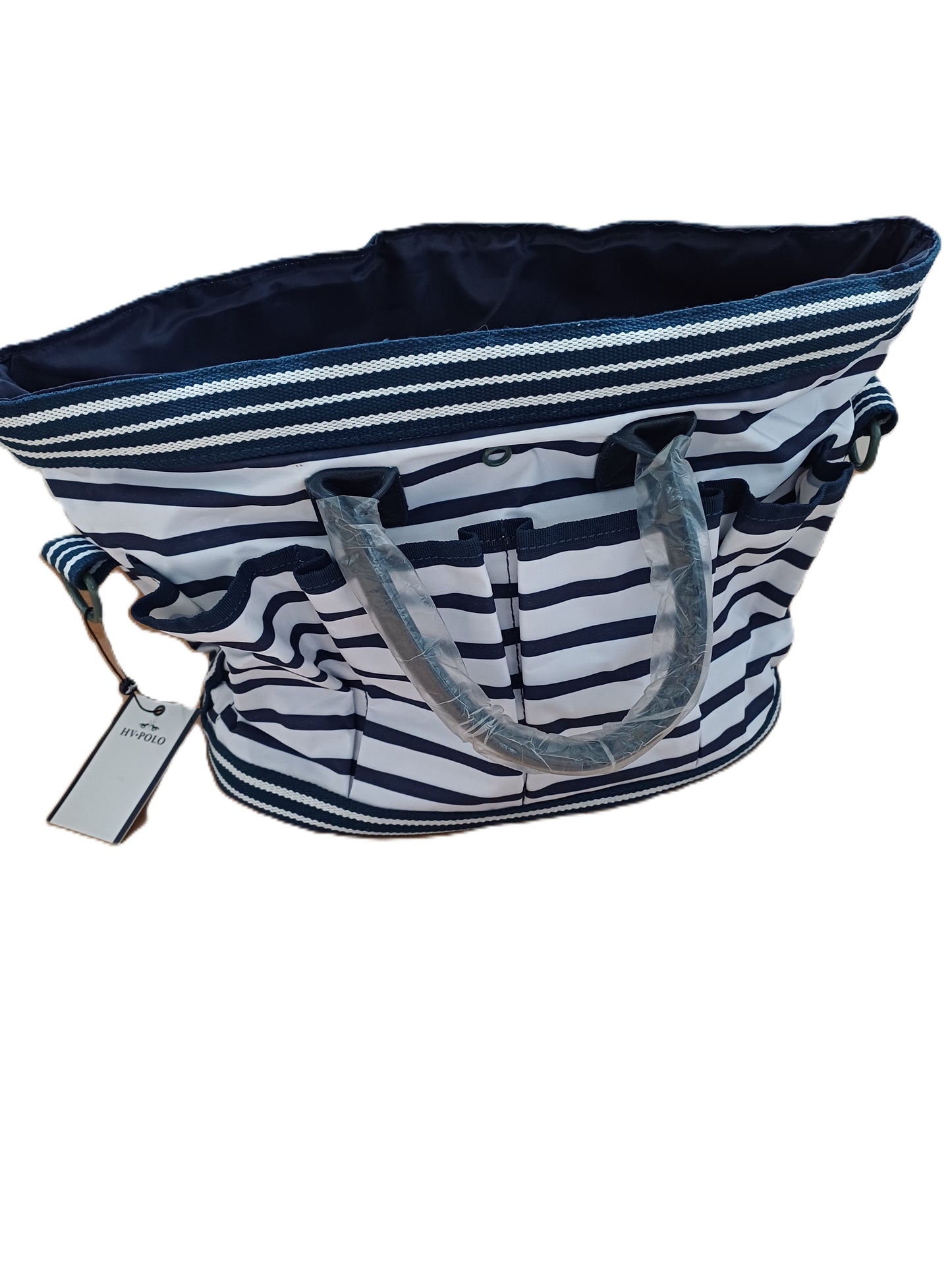 Sac de Pansage HV Polo Marine & Blanc – Multi-poches avec Cordon Resserrant