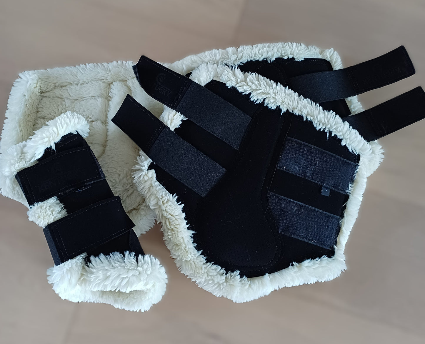 Kentucky gaiters x4 zwart schapenvacht - maat L