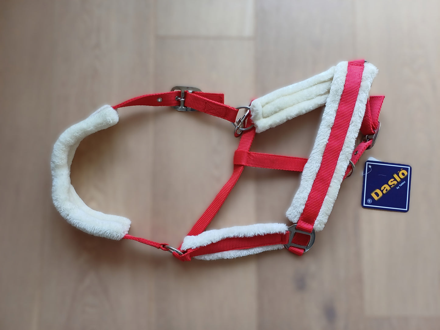 Volledig rood halster met bont