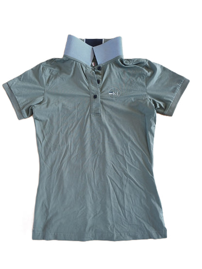 Kingsland kaki poloshirt (marineblauwe streep op de rug) S