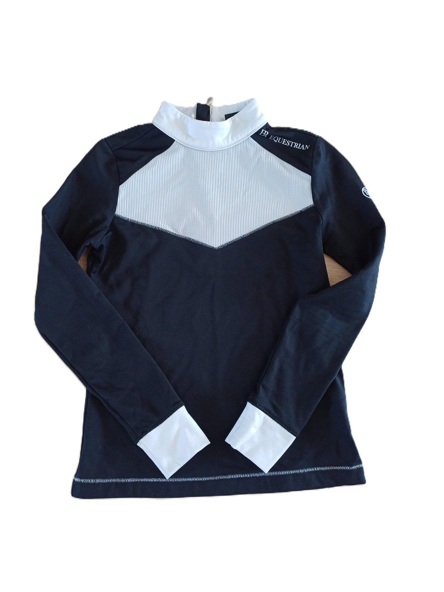 BR zwart wedstrijdpoloshirt met lange mouwen, 12 jaar