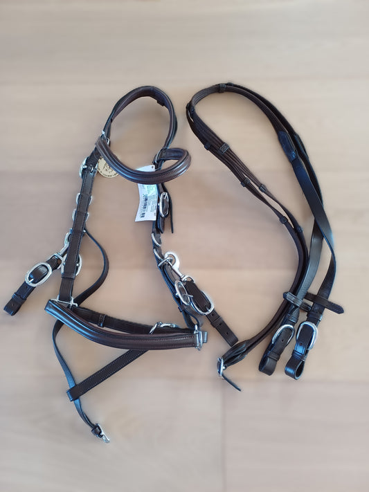 Kieffer wandelhoofdstel (bit afneembaar) + bruine teugels Full