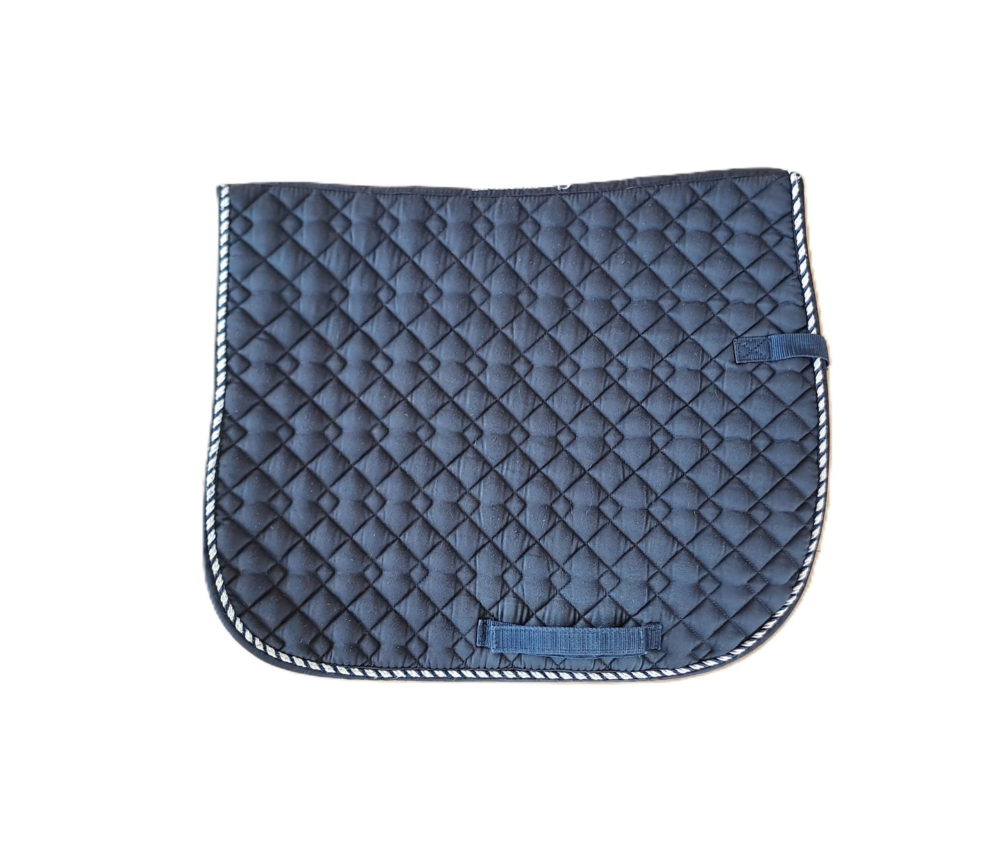 Epona Marine zadeldek met witte afwerking - verfijnd tweekleurig ontwerp