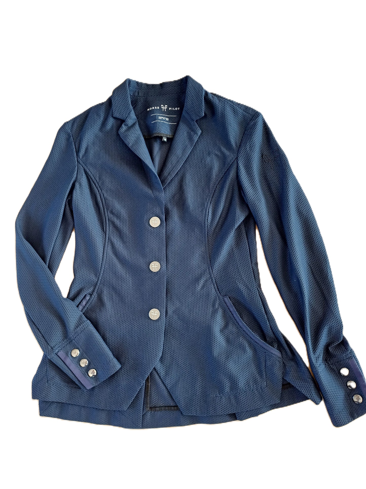 Horse Pilot Competition Jacket, marineblauw, honingraatpatroon, maat 36, nieuw